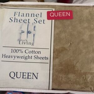 Today’s Living Flannel Sheet Set - Queen, Beige